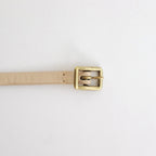 LEATHER NARROW LONG BELT #BEIGE [A24SB03RP-W]