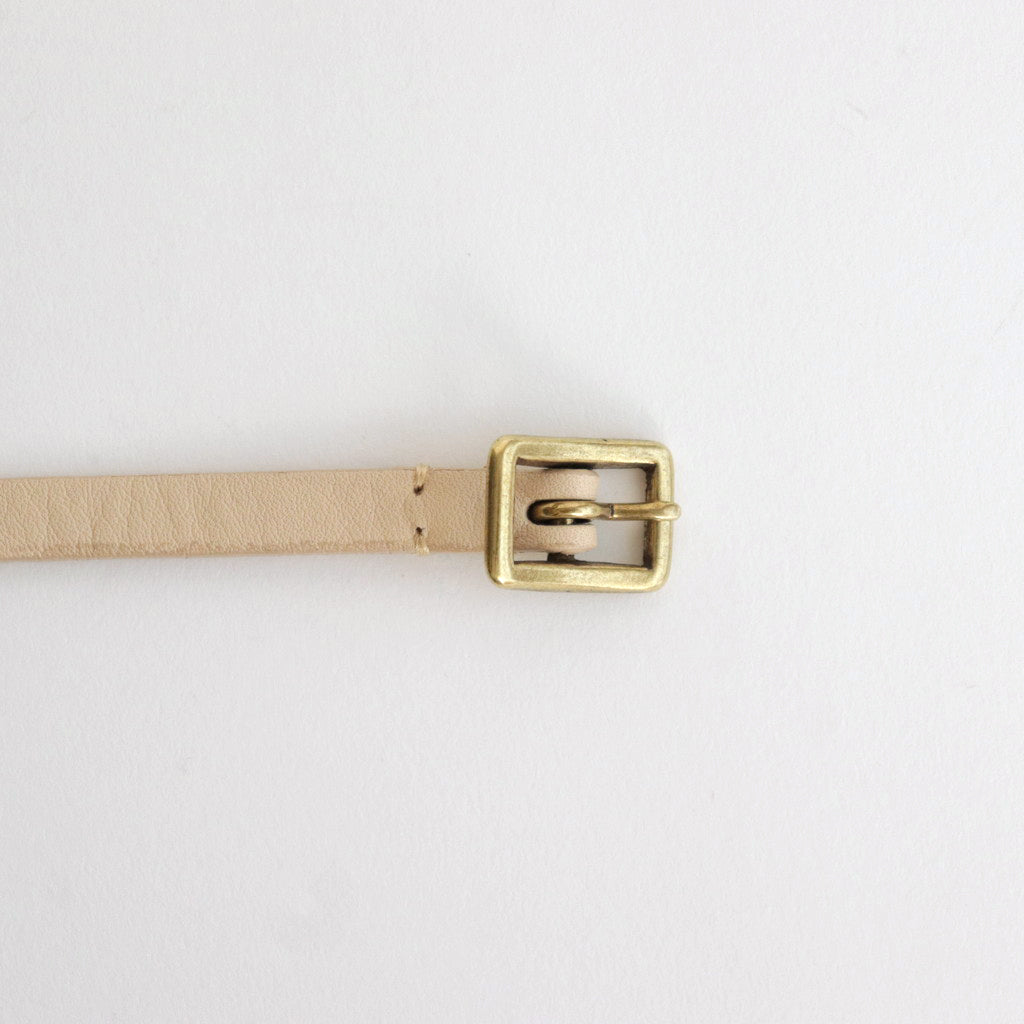 LEATHER NARROW LONG BELT #BEIGE [A24SB03RP-W]