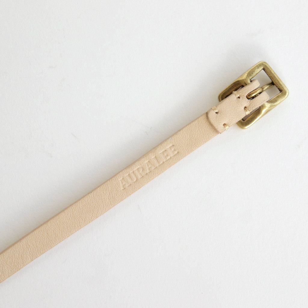 LEATHER NARROW LONG BELT #BEIGE [A24SB03RP-W]