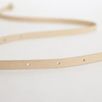 LEATHER NARROW LONG BELT #BEIGE [A24SB03RP-W]