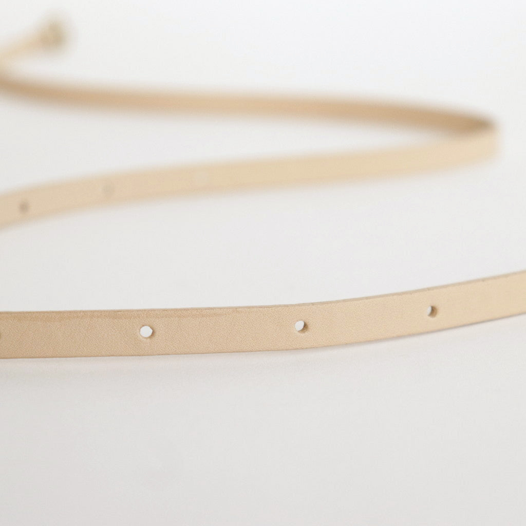 LEATHER NARROW LONG BELT #BEIGE [A24SB03RP-W]