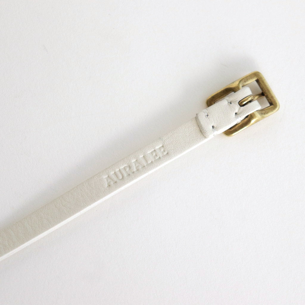 LEATHER NARROW LONG BELT #WHITE [A24SB03RP-W]