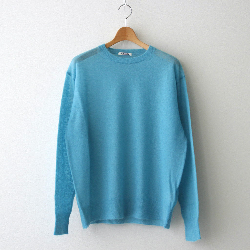 KID MOHAIR SHEER KNIT P/O #TURQUOISE BLUE [A24SP02FG]