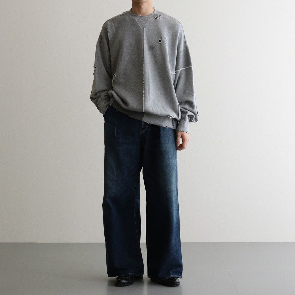 OVERSIZED RECONSTRUCTION SWEAT LS #GREY [ST.839]