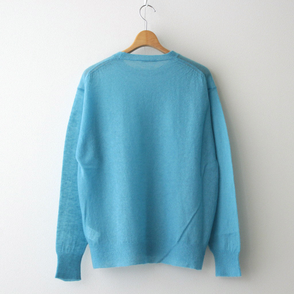 KID MOHAIR SHEER KNIT P/O #TURQUOISE BLUE [A24SP02FG]