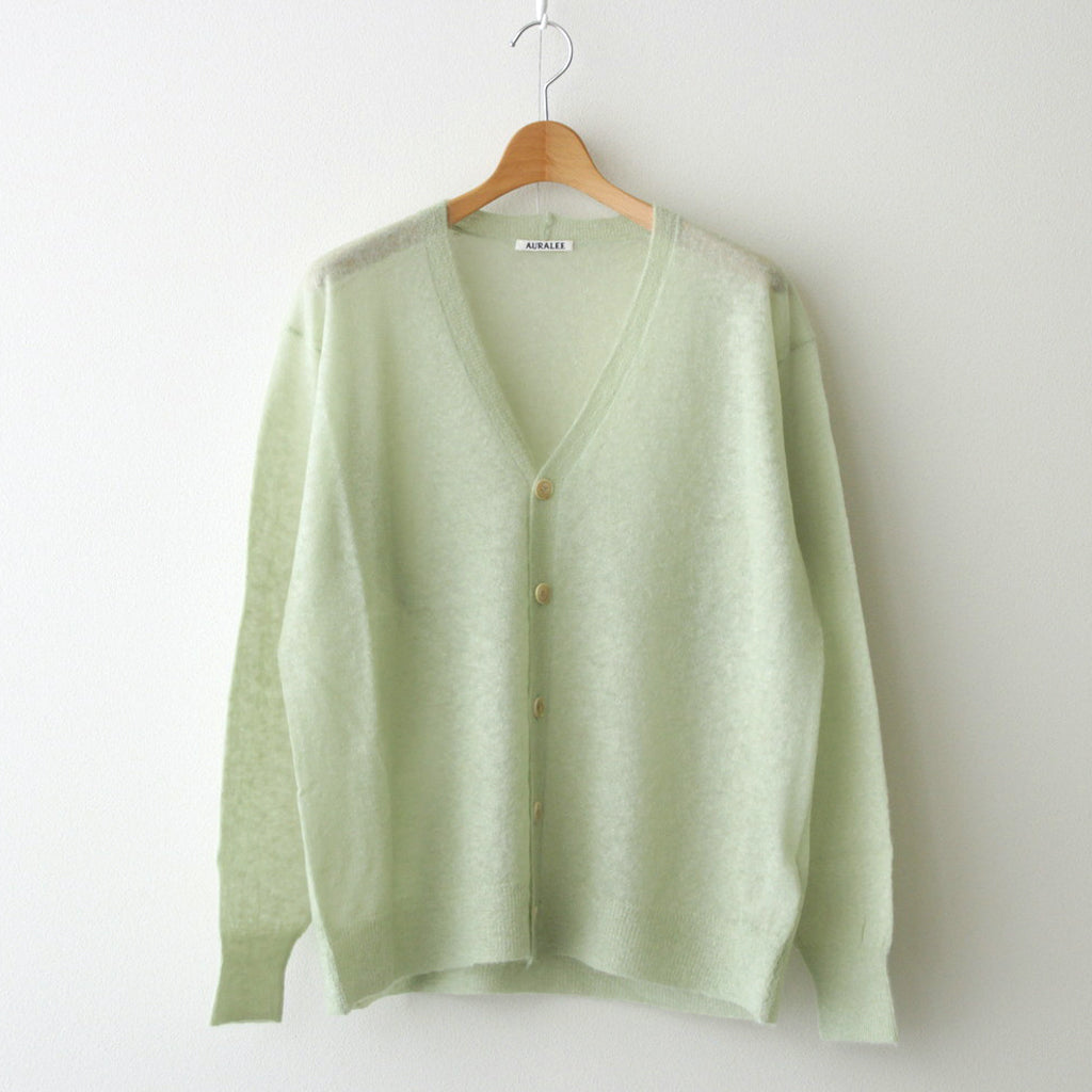 KID MOHAIR SHEER KNIT CARDIGAN #LIGHT GREEN [A24SC01FG]
