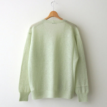 KID MOHAIR SHEER KNIT CARDIGAN #LIGHT GREEN [A24SC01FG]