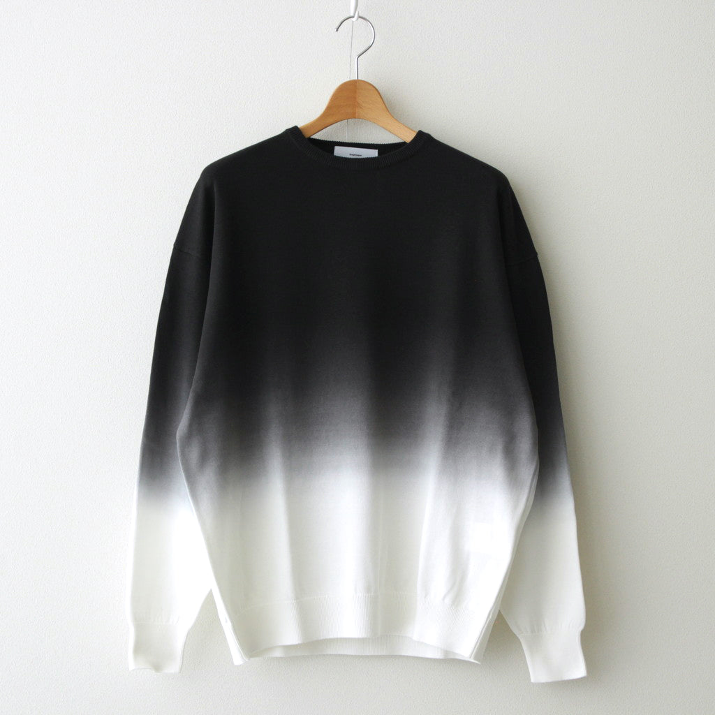 Piece Dyed High Gauge Knit Oversized Crew Neck #BLACK SHADE [GU241-80251C]