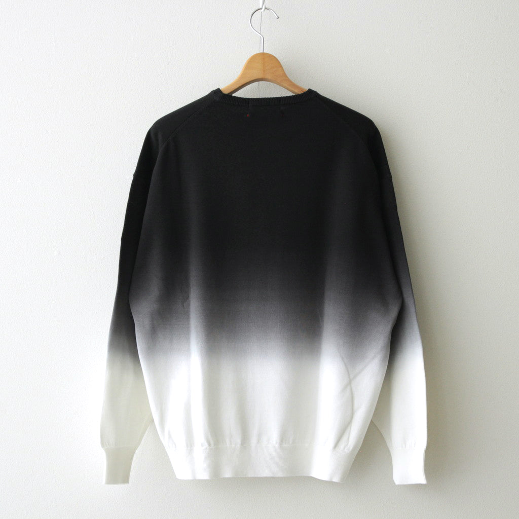 Piece Dyed High Gauge Knit Oversized Crew Neck #BLACK SHADE [GU241-80251C]