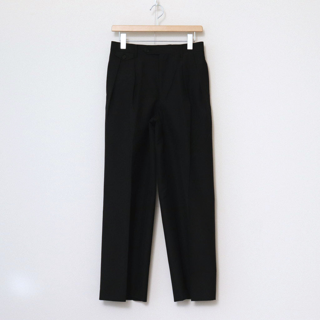 TROPICAL WOOL KID MOHAIR SLACKS #BLACK [A24SP05WM]