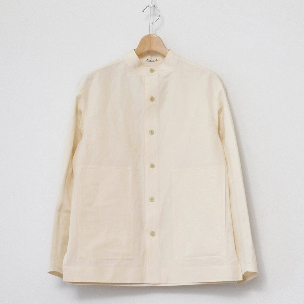 HIGH DENSITY FINX LINEN WEATHER SHIRT BLOUSON #ECRU [A24SS01LW]