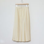 TROPICAL WOOL KID MOHAIR PLEATED SKIRT #IVORY [A24SS06WM]