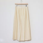 TROPICAL WOOL KID MOHAIR PLEATED SKIRT #IVORY [A24SS06WM]