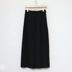 TROPICAL WOOL KID MOHAIR PLEATED SKIRT #BLACK [A24SS06WM]
