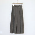 TROPICAL WOOL KID MOHAIR PLEATED SKIRT #GRAY CHECK [A24SS06WM]