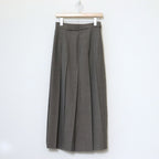 TROPICAL WOOL KID MOHAIR PLEATED SKIRT #GRAY CHECK [A24SS06WM]