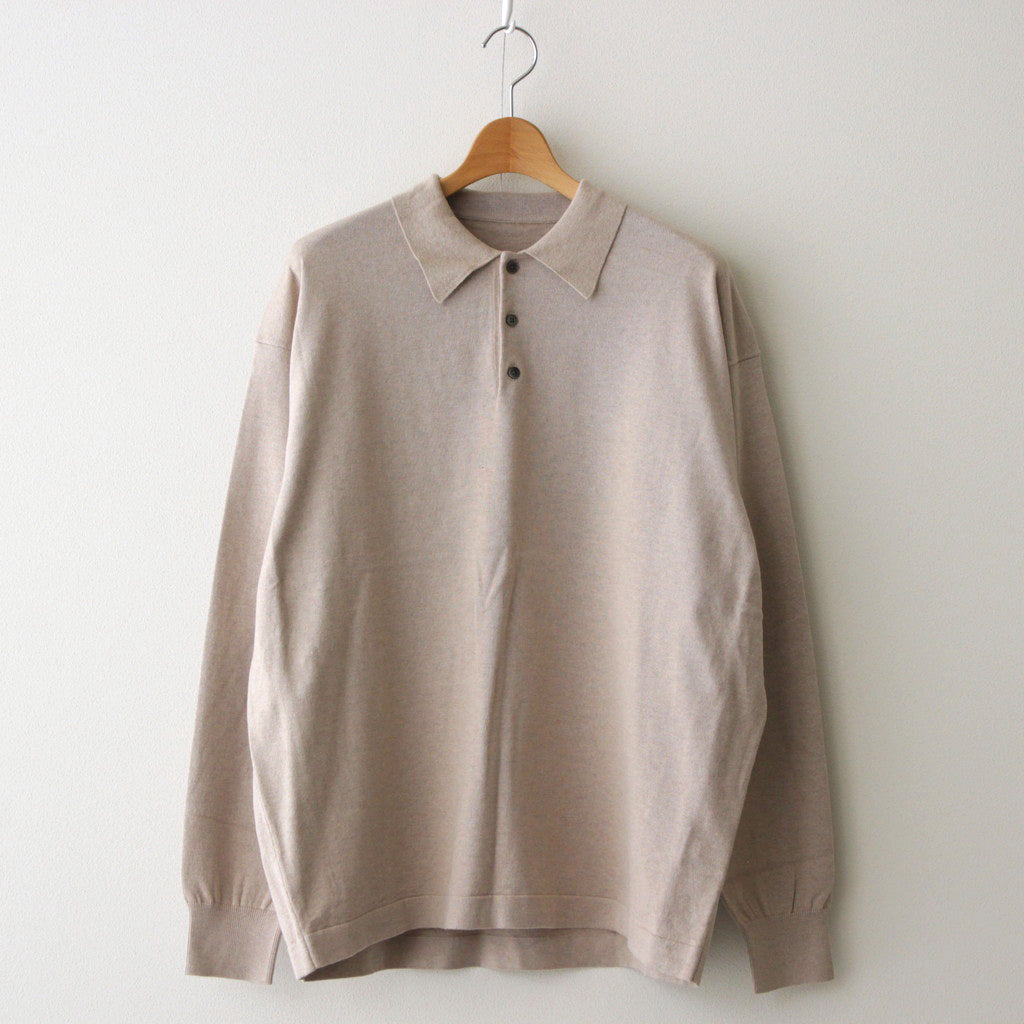 L/S Knit Polo #Beige [2401-021]