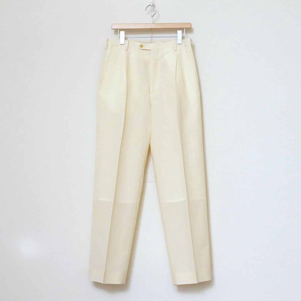 TROPICAL WOOL KID MOHAIR SLACKS #IVORY [A24SP03WM]