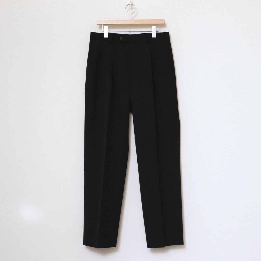 LIGHT WOOL MAX GABARDINE TWO-TUCK SLACKS #TOP BLACK [A24SP03MG]