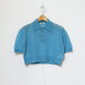 KID MOHAIR SHEER KNIT SHORT POLO #TURQUOISE BLUE [A24SP03FG]