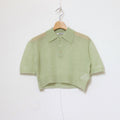 KID MOHAIR SHEER KNIT SHORT POLO #LIGHT GREEN [A24SP03FG]