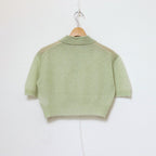 KID MOHAIR SHEER KNIT SHORT POLO #LIGHT GREEN [A24SP03FG]
