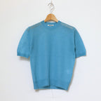 KID MOHAIR SHEER KNIT TEE #TURQUOISE BLUE [A24ST04FG]