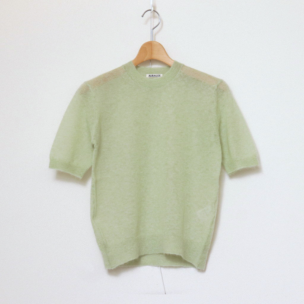 KID MOHAIR SHEER KNIT TEE #LIGHT GREEN [A24ST04FG]