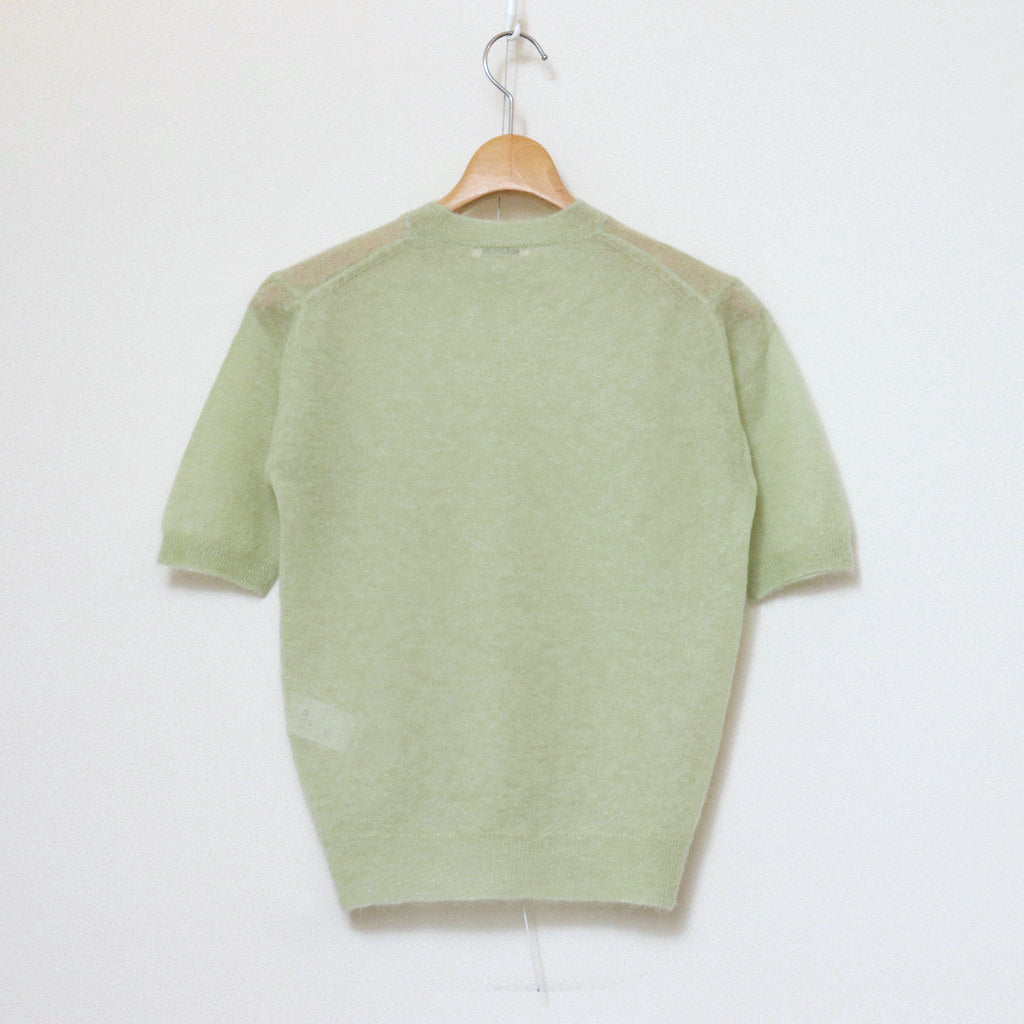 KID MOHAIR SHEER KNIT TEE #LIGHT GREEN [A24ST04FG]