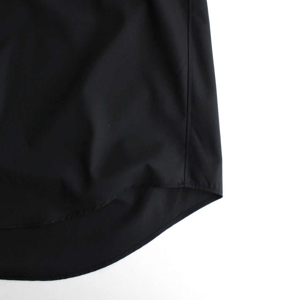 Fine Wool Tropical Oversized Regular Collar Shirt #BLACK [GM241-50040]