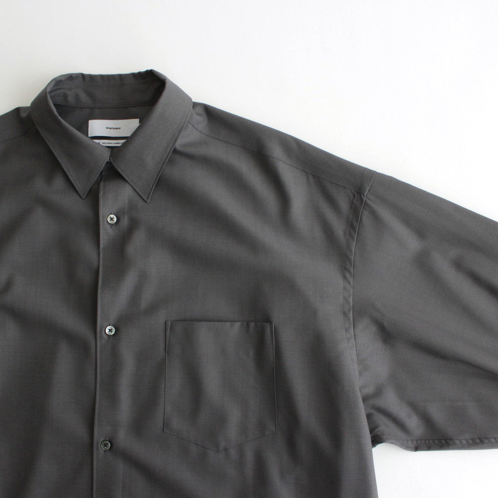 Fine Wool Tropical Oversized Regular Collar Shirt #GRAY [GM241-50040]