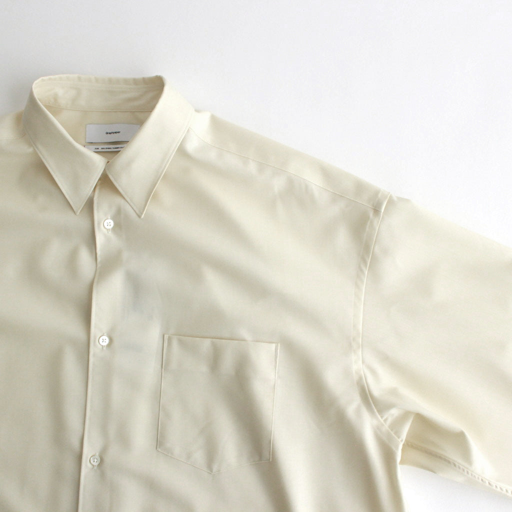 Fine Wool Tropical Oversized Regular Collar Shirt #KINARI [GM241-50040]