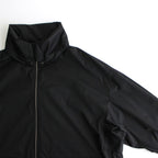 HARD TWIST POLYESTER SATIN LAMINATE ZIP BLOUSON #BLACK [A24SB02SL]