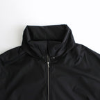 HARD TWIST POLYESTER SATIN LAMINATE ZIP BLOUSON #BLACK [A24SB02SL]