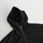 HARD TWIST POLYESTER SATIN LAMINATE ZIP BLOUSON #BLACK [A24SB02SL]