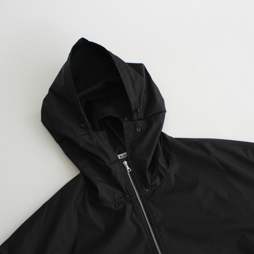HARD TWIST POLYESTER SATIN LAMINATE ZIP BLOUSON #BLACK [A24SB02SL]