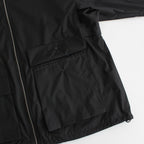HARD TWIST POLYESTER SATIN LAMINATE ZIP BLOUSON #BLACK [A24SB02SL]