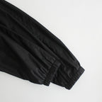 HARD TWIST POLYESTER SATIN LAMINATE ZIP BLOUSON #BLACK [A24SB02SL]