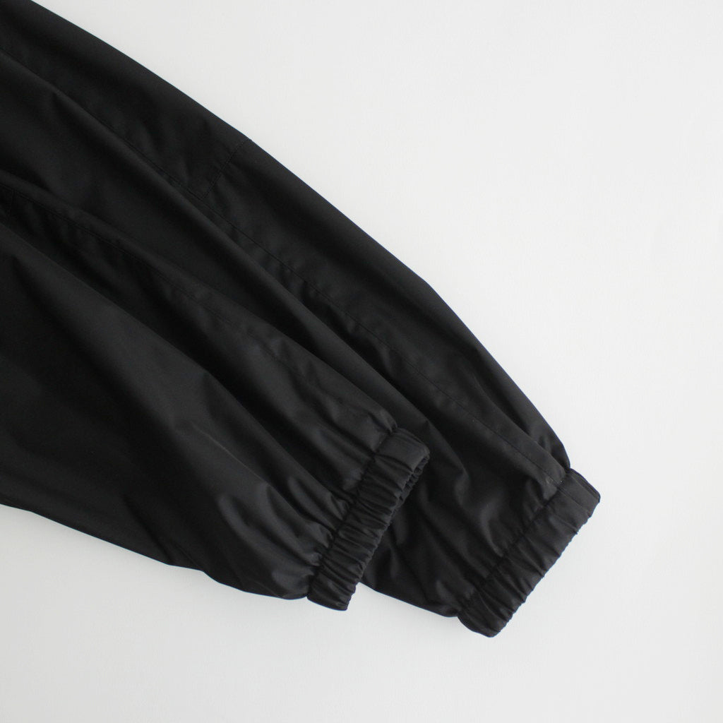 HARD TWIST POLYESTER SATIN LAMINATE ZIP BLOUSON #BLACK [A24SB02SL]