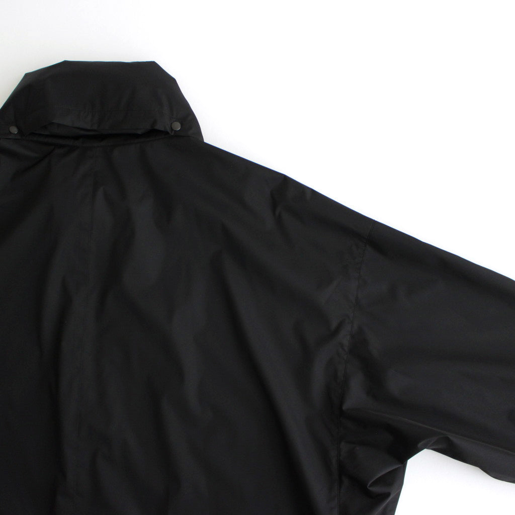 HARD TWIST POLYESTER SATIN LAMINATE ZIP BLOUSON #BLACK [A24SB02SL]