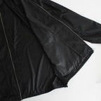 HARD TWIST POLYESTER SATIN LAMINATE ZIP BLOUSON #BLACK [A24SB02SL]