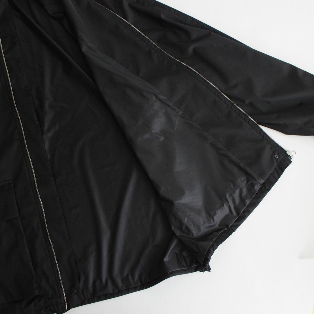 HARD TWIST POLYESTER SATIN LAMINATE ZIP BLOUSON #BLACK [A24SB02SL]