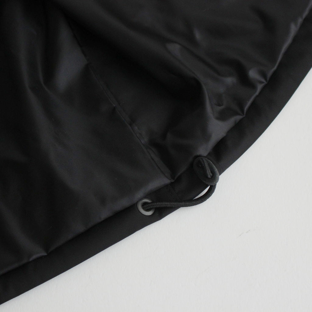 HARD TWIST POLYESTER SATIN LAMINATE ZIP BLOUSON #BLACK [A24SB02SL]