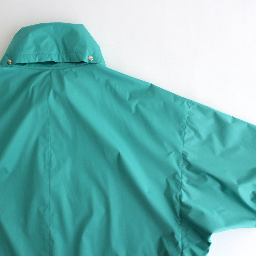 HARD TWIST POLYESTER SATIN LAMINATE ZIP BLOUSON #TURQUOISE BLUE [A24SB02SL]