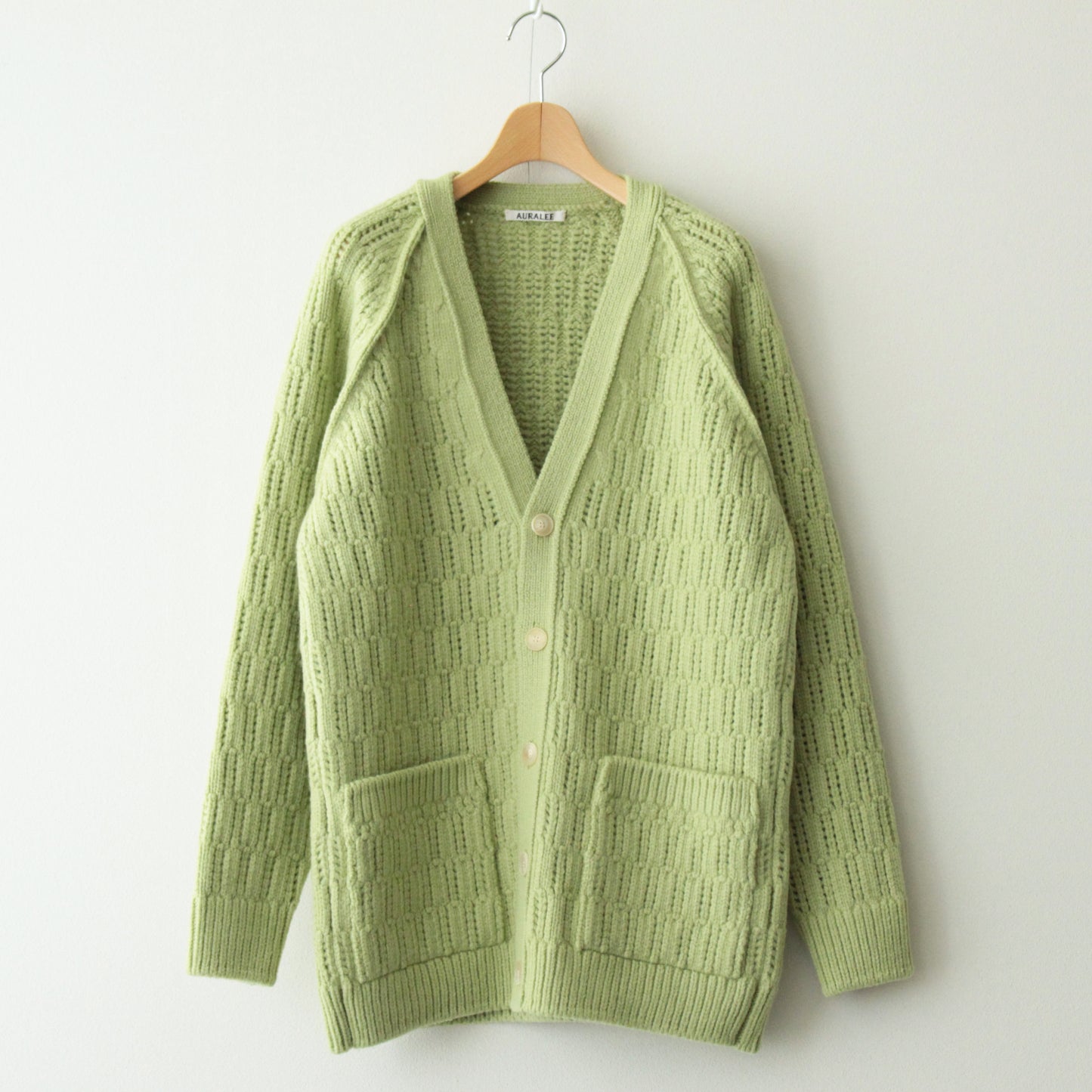 WOOL CORD RIB KNIT CARDIGAN #LIGHT GREEN [A23AC02CR]