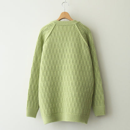 WOOL CORD RIB KNIT CARDIGAN #LIGHT GREEN [A23AC02CR]