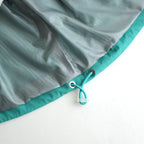 HARD TWIST POLYESTER SATIN LAMINATE ZIP BLOUSON #TURQUOISE BLUE [A24SB02SL]