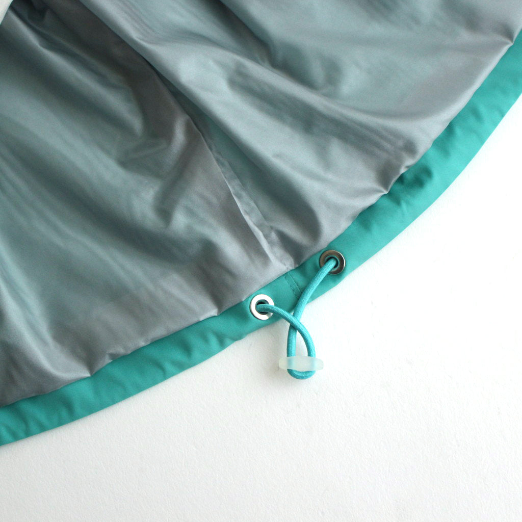 HARD TWIST POLYESTER SATIN LAMINATE ZIP BLOUSON #TURQUOISE BLUE [A24SB02SL]