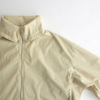 HARD TWIST POLYESTER SATIN LAMINATE ZIP BLOUSON #LIGHT BEIGE [A24SB02SL]