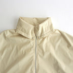 HARD TWIST POLYESTER SATIN LAMINATE ZIP BLOUSON #LIGHT BEIGE [A24SB02SL]
